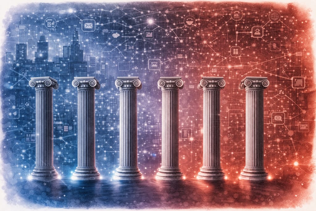 The six pillars of the HAI index include: Trust, Accountability, Purpose, Safety, Transparency and Impact